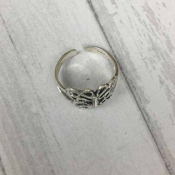 925 Silver Butterfly Toe Ring - Picture 4 of 4